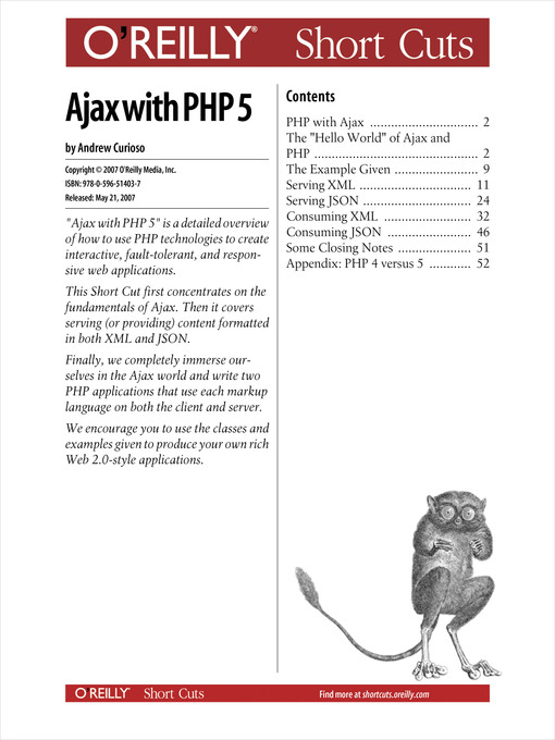Title details for Ajax with PHP 5 by Andrew G. Curioso - Wait list
